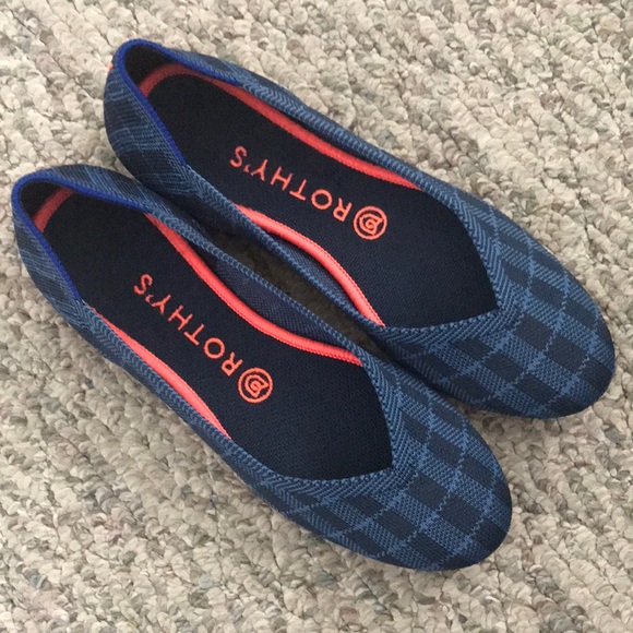 Rothy's Shoes - Rothy’s Indigo Gingham Ballet Toe Flats